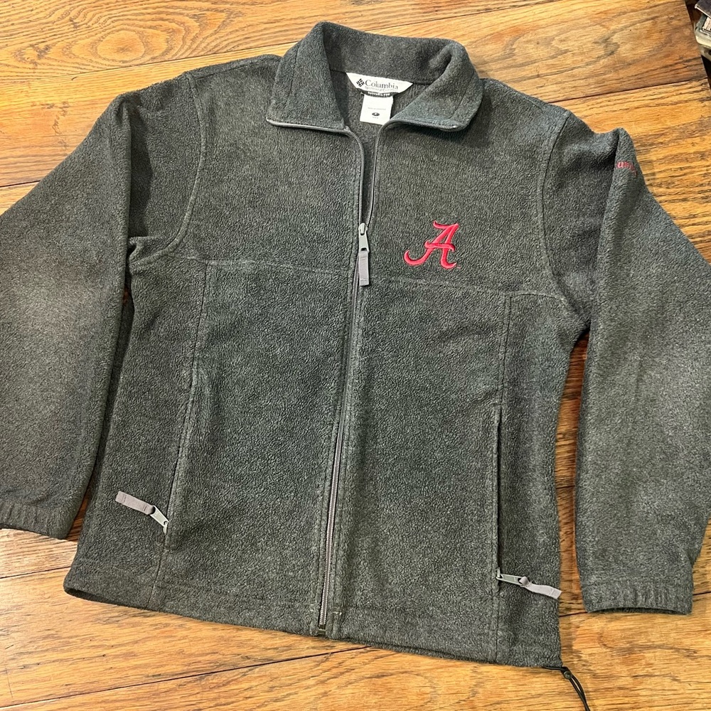 Columbia Gray Fleece Jacket with Red 'A' Logo